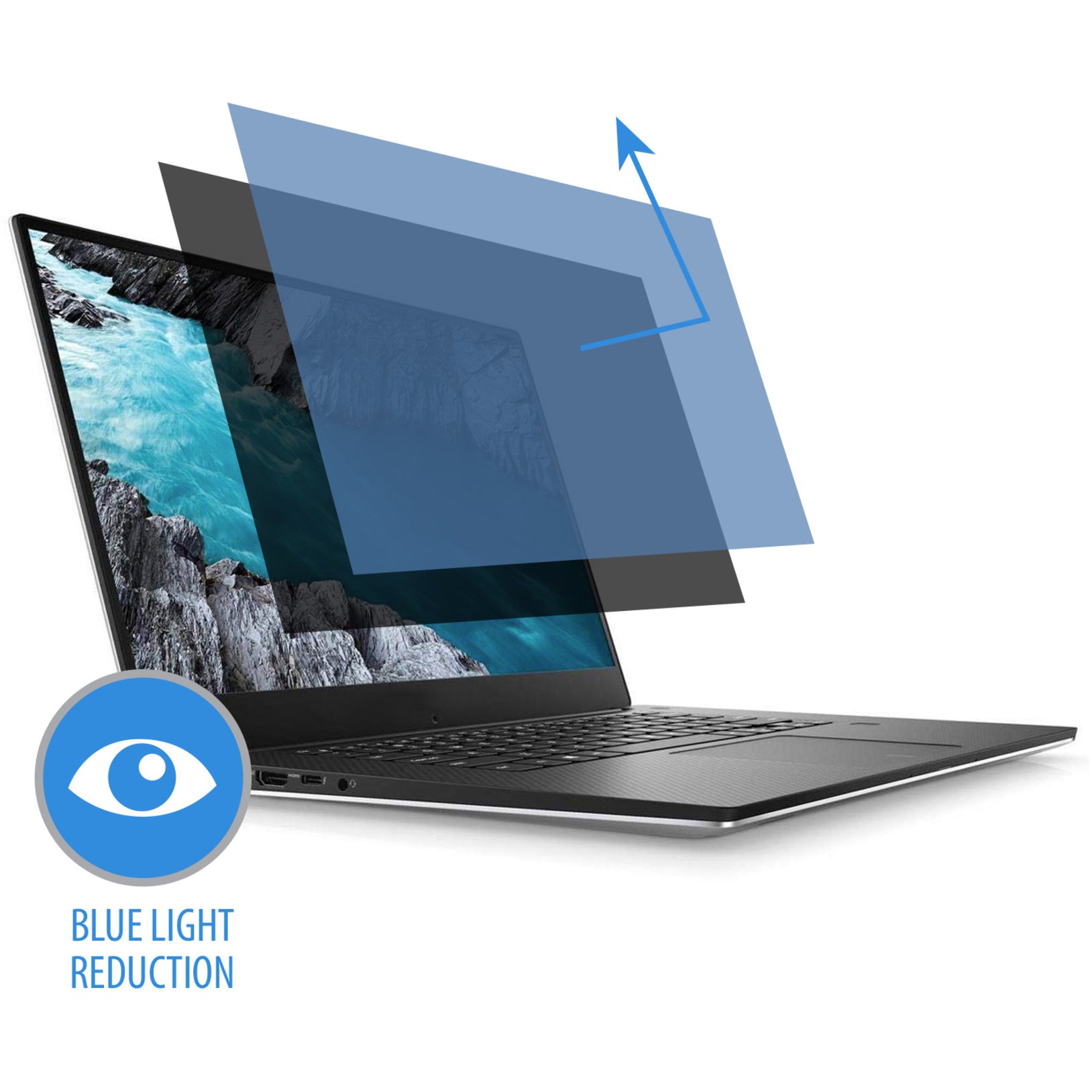 V7 PS156W9 15.6" Privacy Filter for Notebook, 16:9 Aspect Ratio Glossy, Blue Light Reduction, Easy to Apply