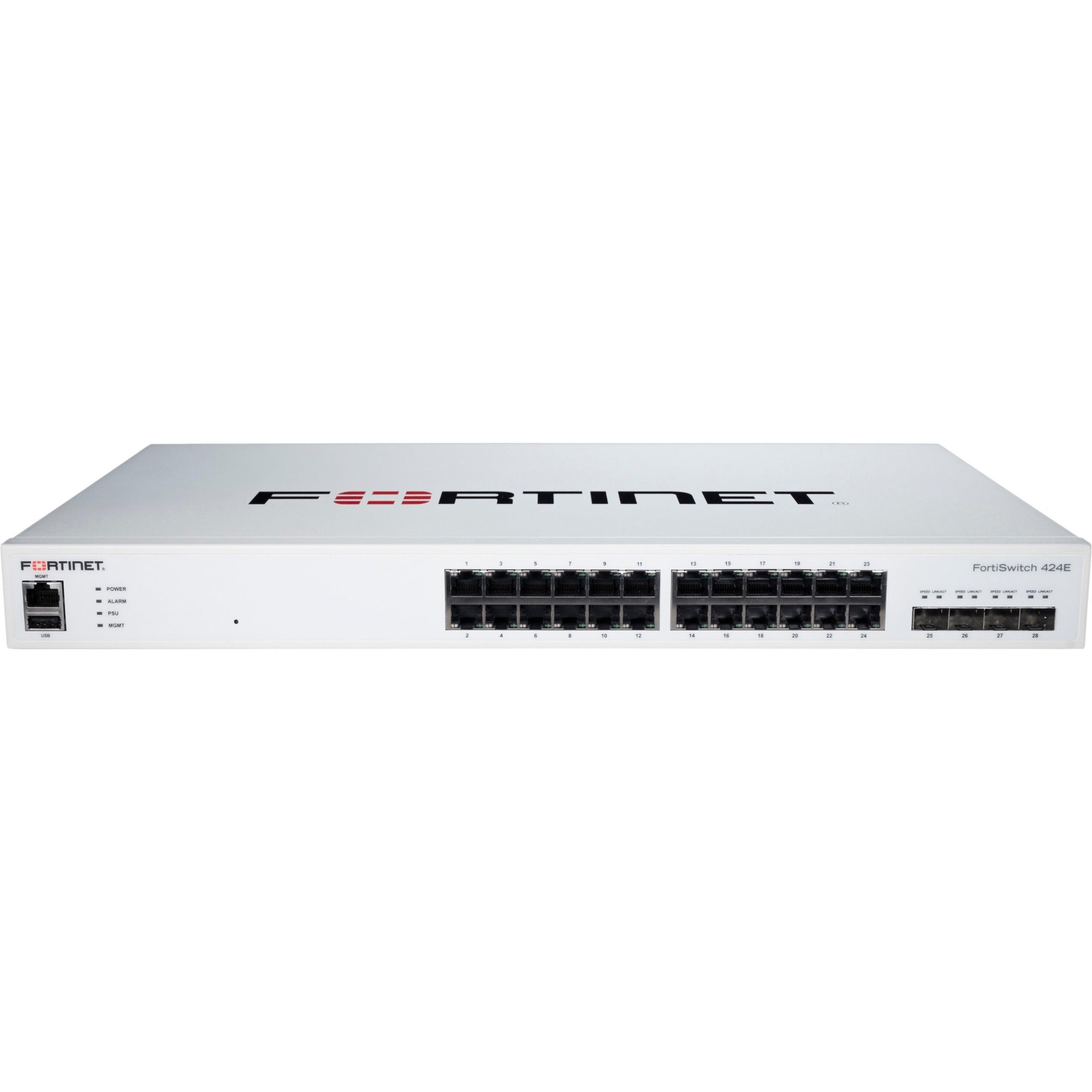 Fortinet FS-424E FortiSwitch Layer 3 Switch, 24 Port Gigabit Ethernet, 4 Port 10 Gigabit Ethernet Expansion Slot