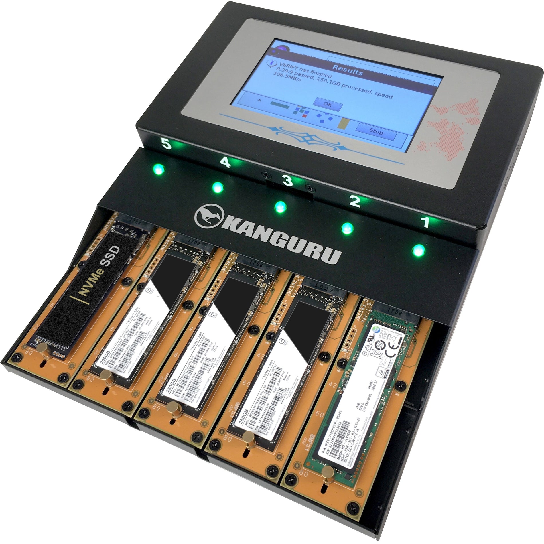 Kanguru KCLONE-4NVME KanguruClone 4 M.2 NVMe SSD Duplicator, Up to 12GB/min Transfer Rate
