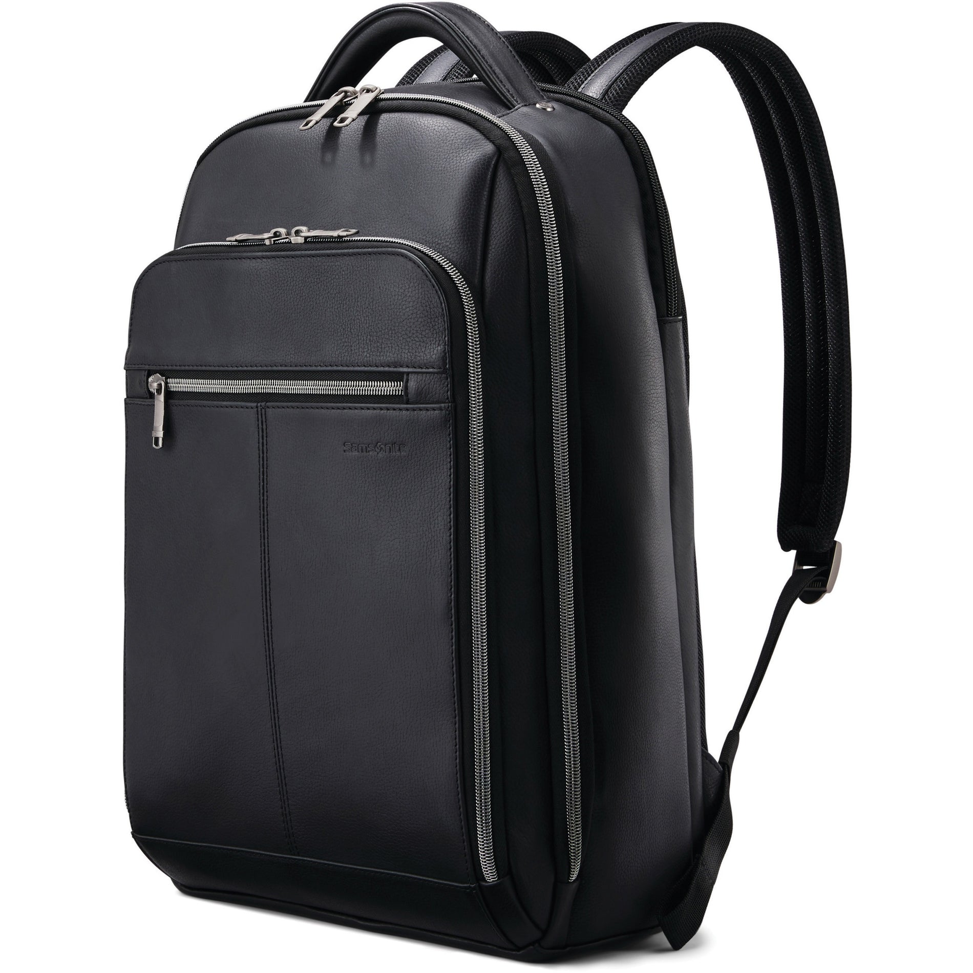 Samsonite 126037-1041 Leather Backpack, Fits 15.6" Notebook, Pen, Cell Phone, Tablet, Black