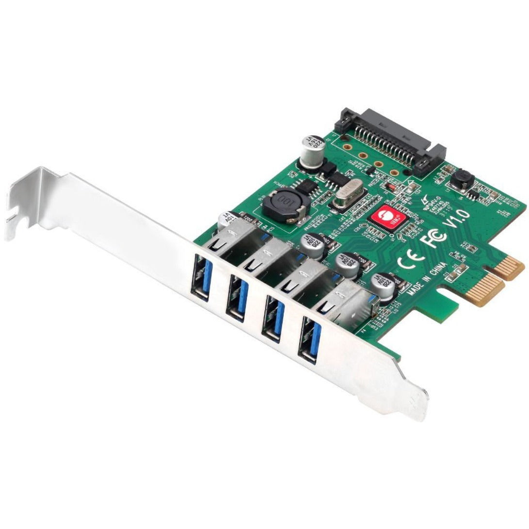 SIIG JU-P40A11-S1 DP USB 3.0 4-Port PCIe Host Card, High-Speed Data Transfer and Easy Expansion
