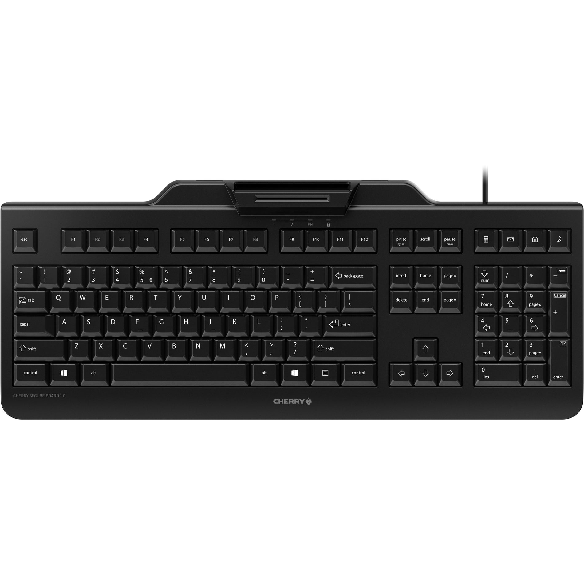 CHERRY JK-A0400EU-2 SECURE BOARD 1.0 Keyboard, Black USB Keyboard with Smart Card