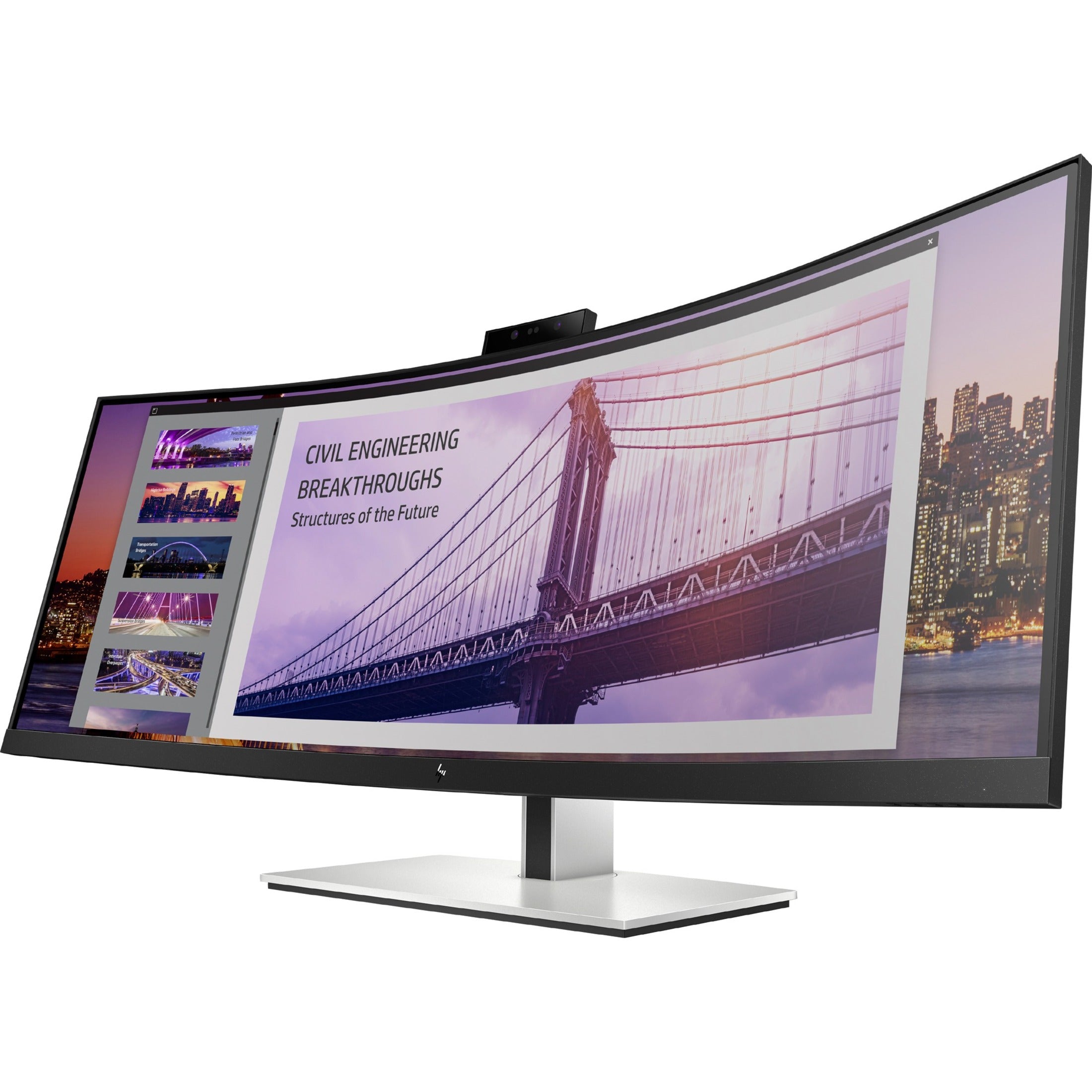HP S430c 43.4-inch Curved Ultrawide Monitor, 4K UHD, 99% sRGB, 85% NTSC, 3840 x 1200, Webcam