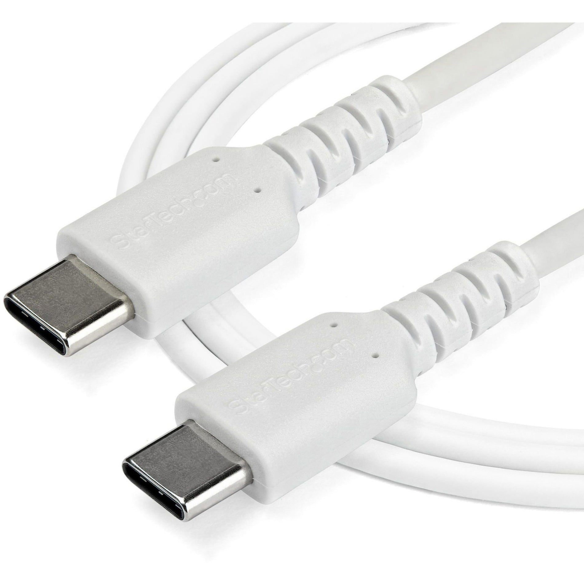 StarTech.com RUSB2CC2MW 2 m (6.6 ft) USB C Cable - High Quality USB 2.0 Type C Cable, White - Durable USB Charging Cable
