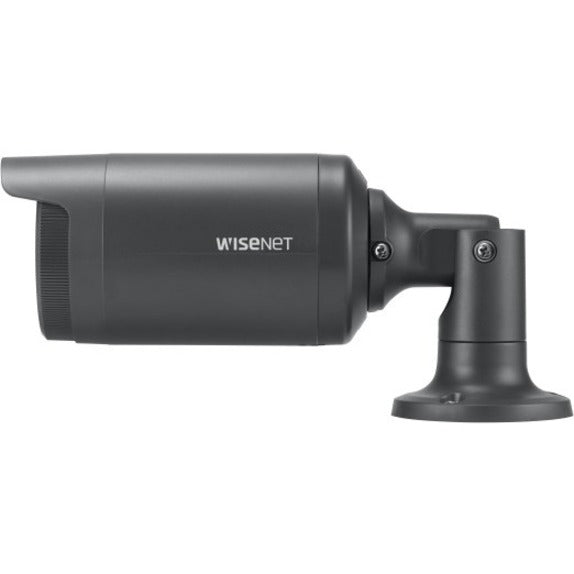 Wisenet LNO-6012R 2MP IR Bullet Camera, Outdoor, 30fps, 3mm Fixed Focal Lens, Double Codec H.264/MJPEG, Wisestream II, 120dB WDR, IR LEDs, Hallway View, SD Card, IP66, PoE, White