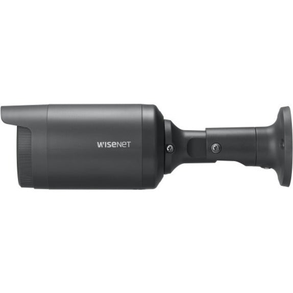 Wisenet LNO-6012R 2MP IR Bullet Camera, Outdoor, 30fps, 3mm Fixed Focal Lens, Double Codec H.264/MJPEG, Wisestream II, 120dB WDR, IR LEDs, Hallway View, SD Card, IP66, PoE, White