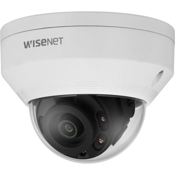 Wisenet LNV-6022R 2MP IR Outdoor Dome Camera, 30fps, 4mm Fixed Focal Lens, Double Codec H.264/MJPEG, Wisestream II, 120dB WDR, IR LEDs, Hallway View, SD Card, IP66 IK10, PoE, White