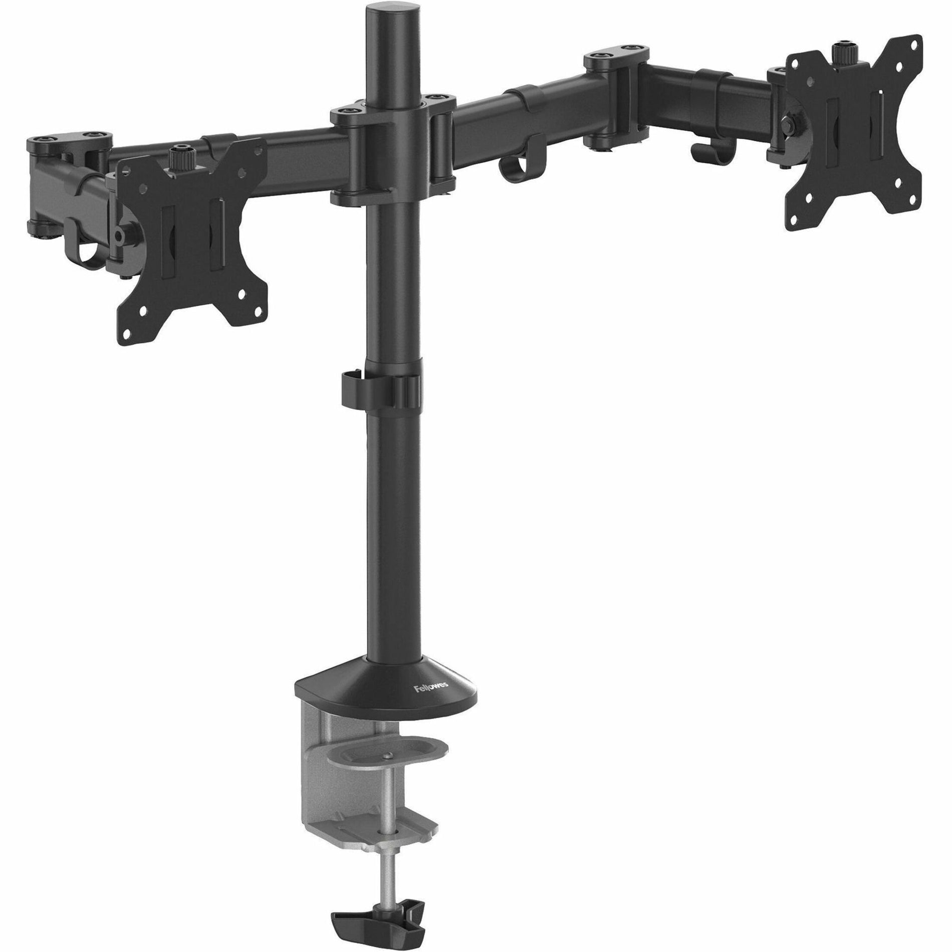 Fellowes 8502601 Reflex Dual Monitor Arm, Desk Mount, Supports 2 Monitors, 48 lb Maximum Load Capacity