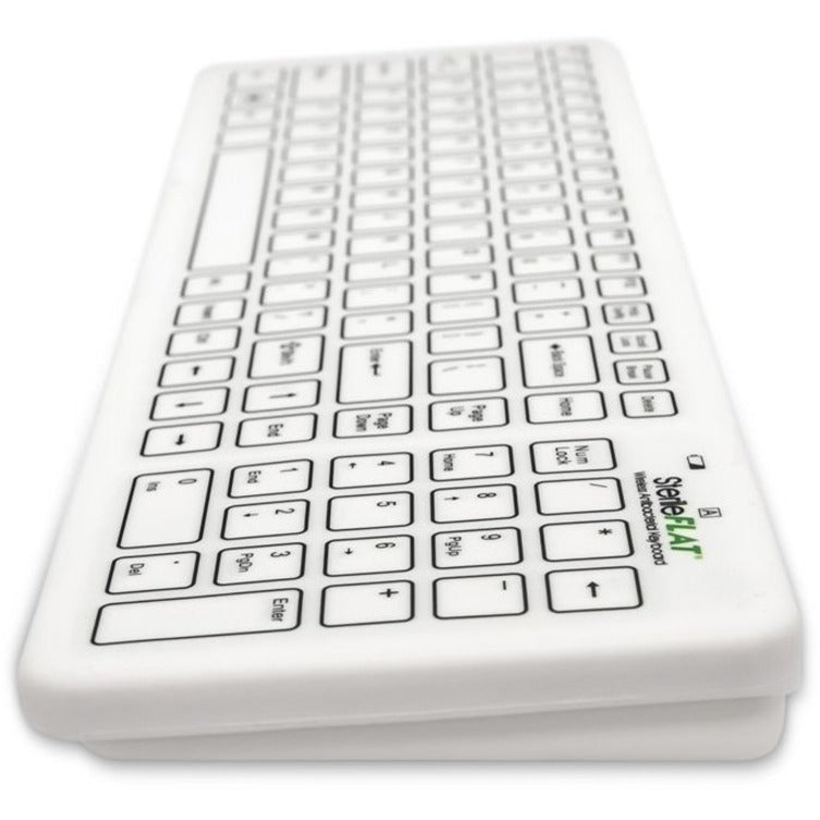 SterileFLAT SF09-02W-V4 Antibacterial Wireless Washable Keyboard, 2.4 GHz RF, 104 Keys