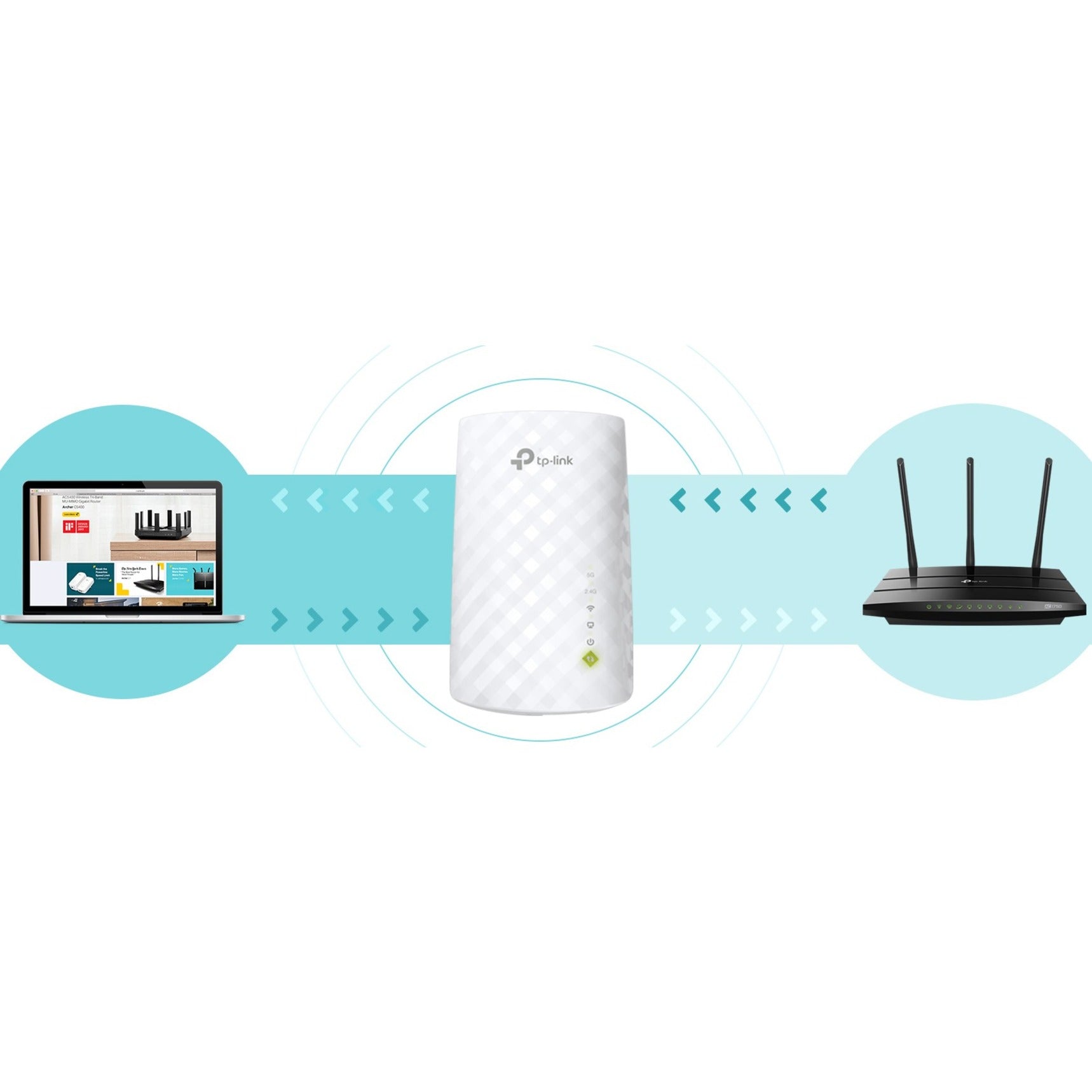 TP-Link RE220 Dual Band Wireless Range Extender, Boost Wi-Fi Signal up to 750Mbps