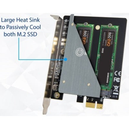 IO Crest SI-PEX40153 Dual M.2 B-Key PCI-e 3.0 x1 Adapter with Heatsink, Easy Installation and Enhanced Performance