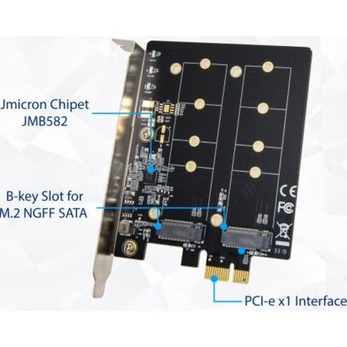 IO Crest SI-PEX40153 Dual M.2 B-Key PCI-e 3.0 x1 Adapter with Heatsink, Easy Installation and Enhanced Performance
