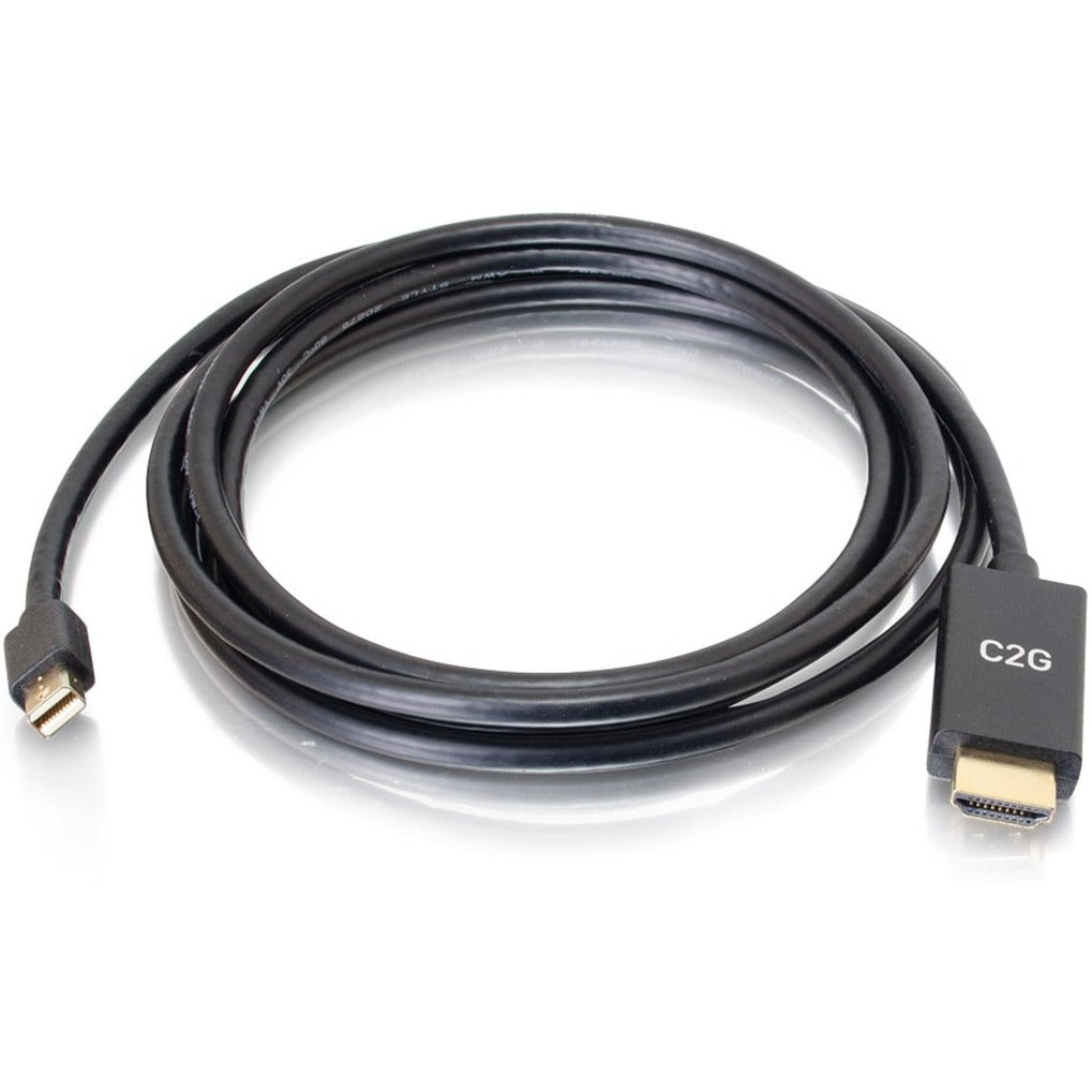 C2G 54436 6ft Mini DisplayPort to HDMI Cable - 4K mDP Male to HDMI Male, Plug & Play