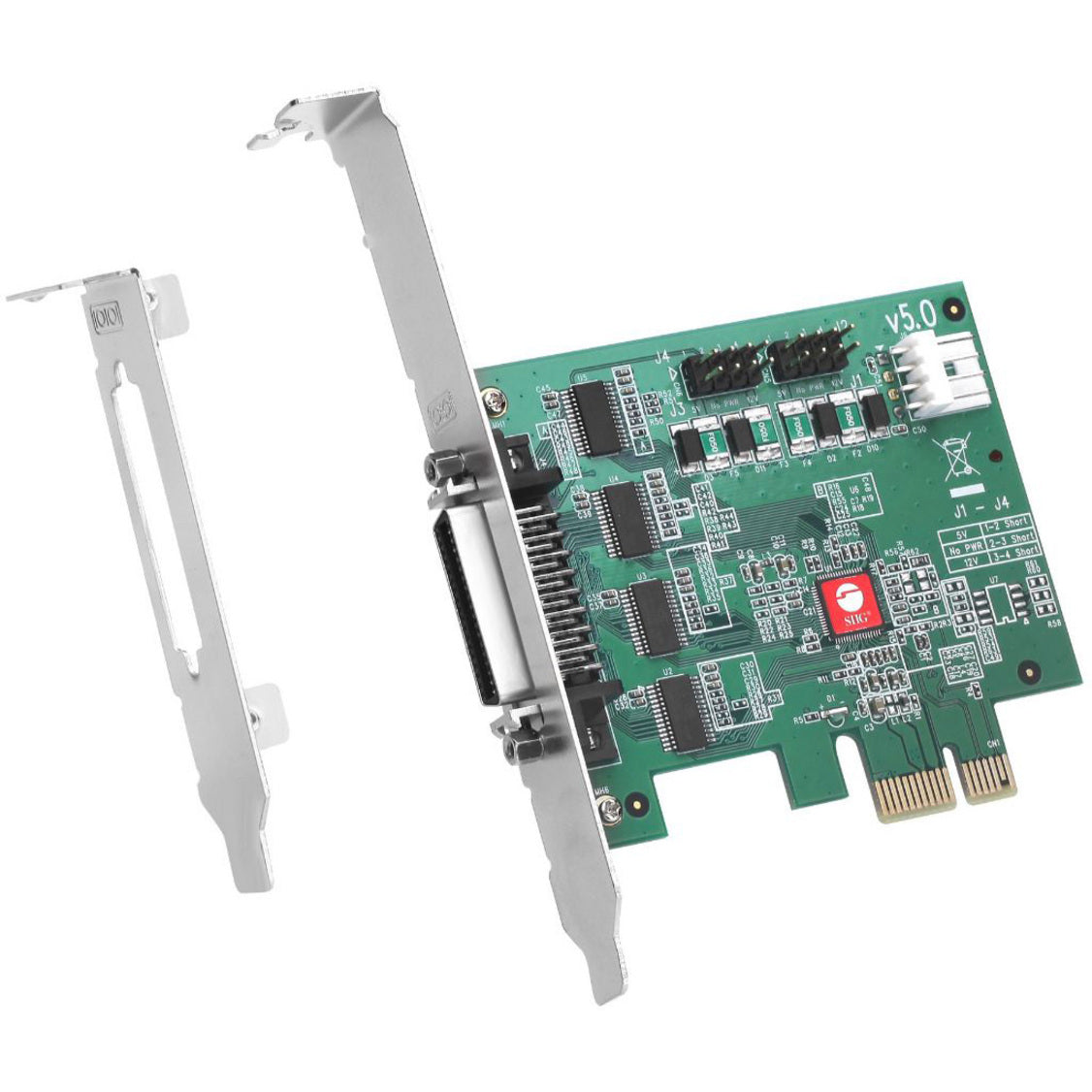SIIG JJ-E40011-S5 DP CyberSerial 4S PCIe Board, 4xRS-232 Serial Ports