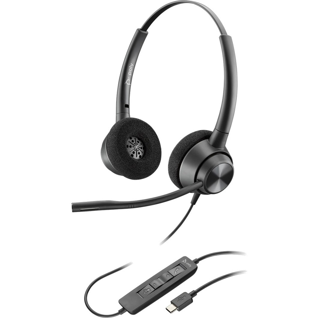 Plantronics 214568-01 EncorePro 310 USB-A Headset, Noise Cancelling, Over-the-head