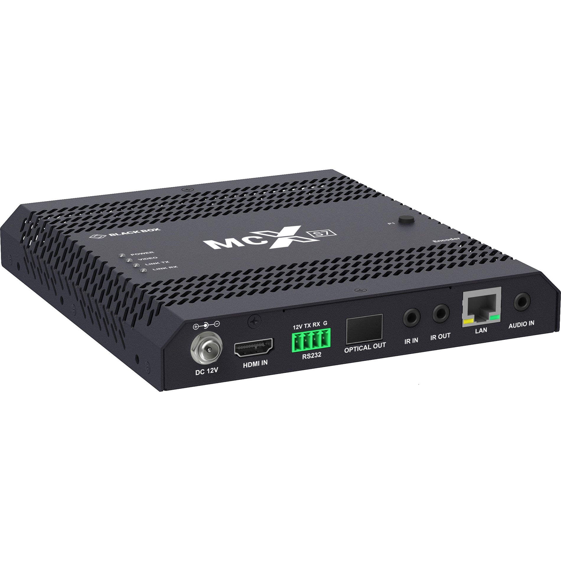 Black Box MCX-S7-FO-ENC MCX S7 4K60 Network AV Encoder - HDCP 2.2, HDMI 2.0, 10-GbE Fiber, Video Encoding, Audio Encoder