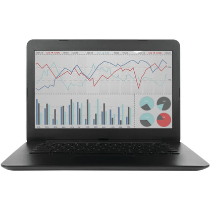 Laptop showing financial charts and graphs with privacy screen maintaining clear visibility from direct view-alternate-image2