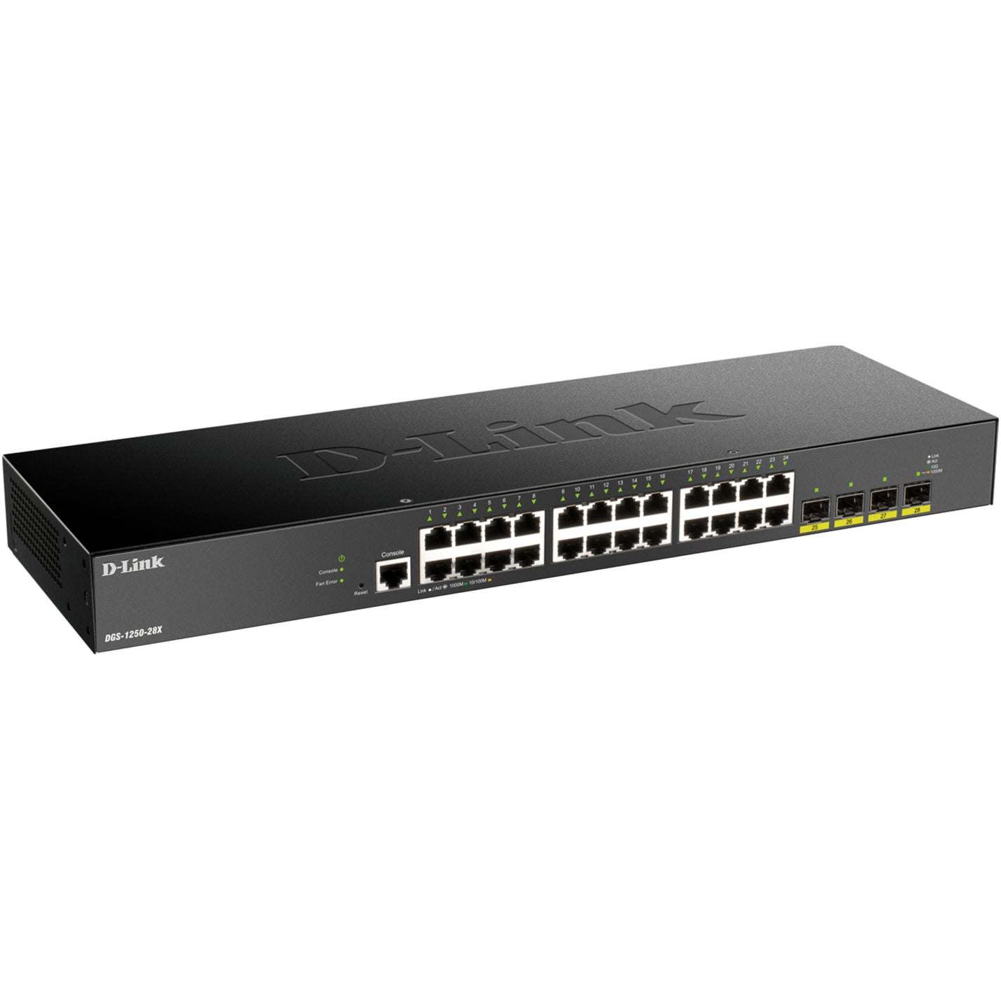 D-Link DGS-1250-28X 28-Port 10-Gigabit Smart Managed Switch, 4 SFP+ Slots, Gigabit Ethernet Network
