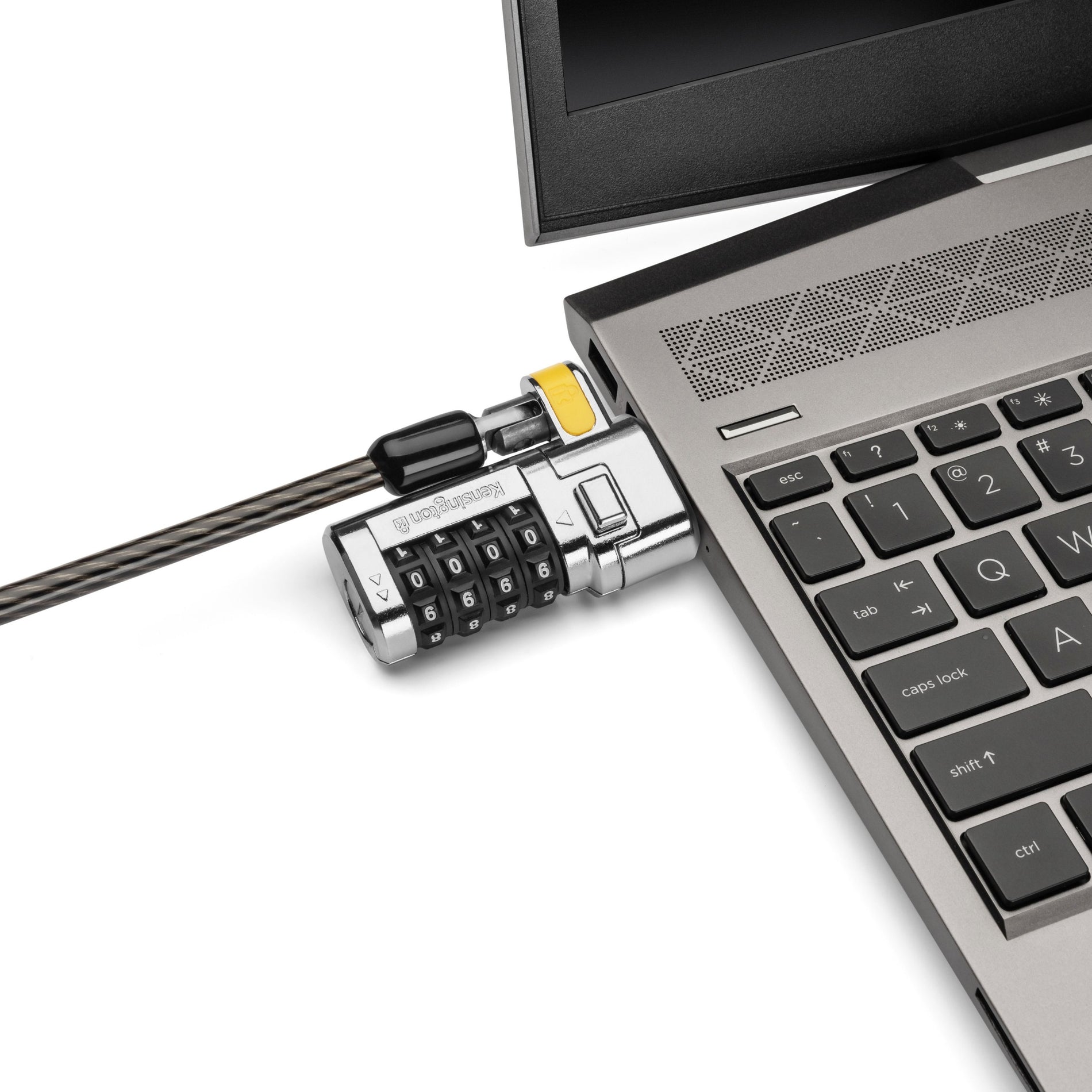 Kensington K68103WW ClickSafe Combination Laptop Lock for Nano Security Slot, 5.91 ft Cable Length, 4-digit Locking Combination, Resettable T-bar/Combination Lock