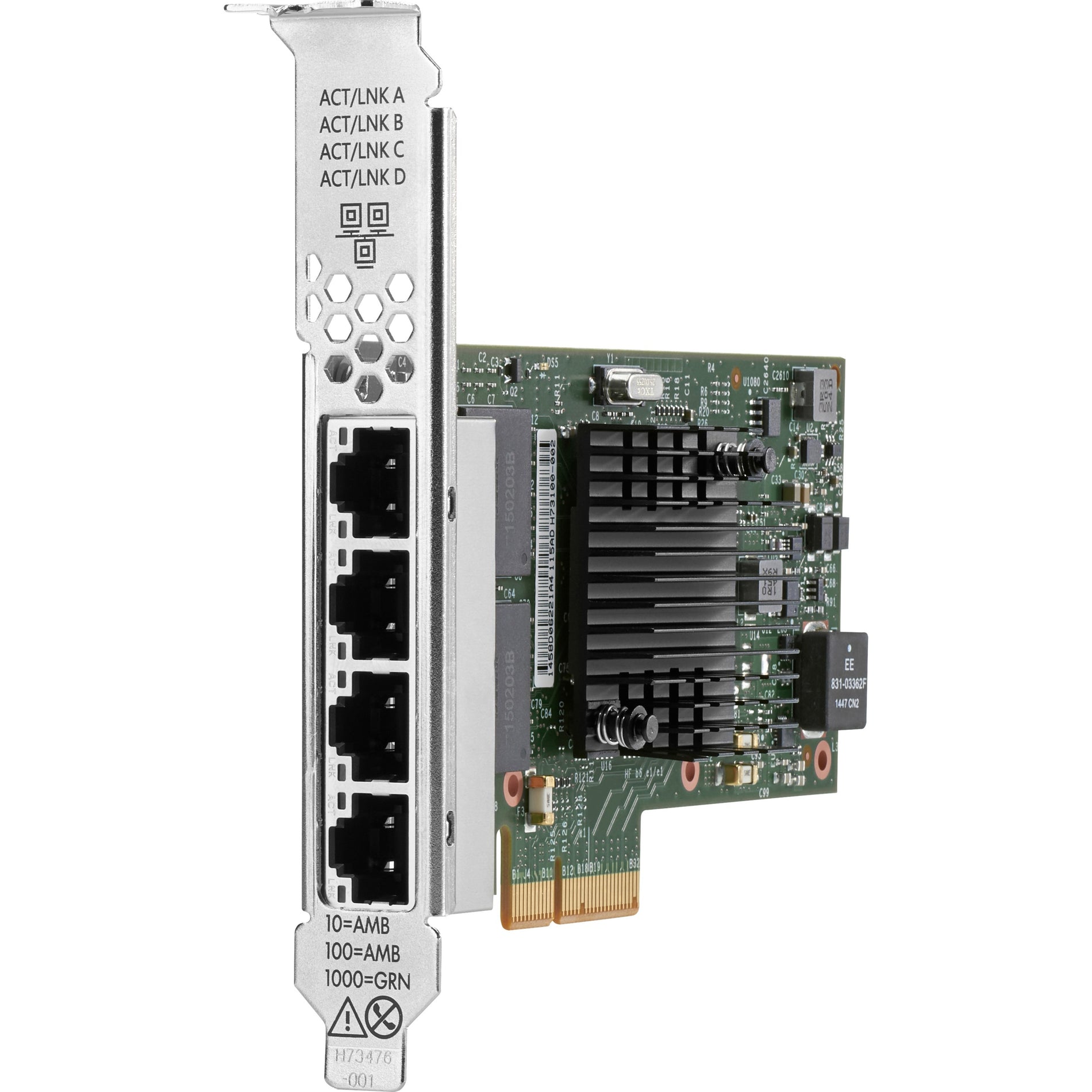 HPE P21106-B21 Ethernet 1Gb 4-port Base-T I350-T4 Adapter, PCI Express 2.0 x4, Twisted Pair