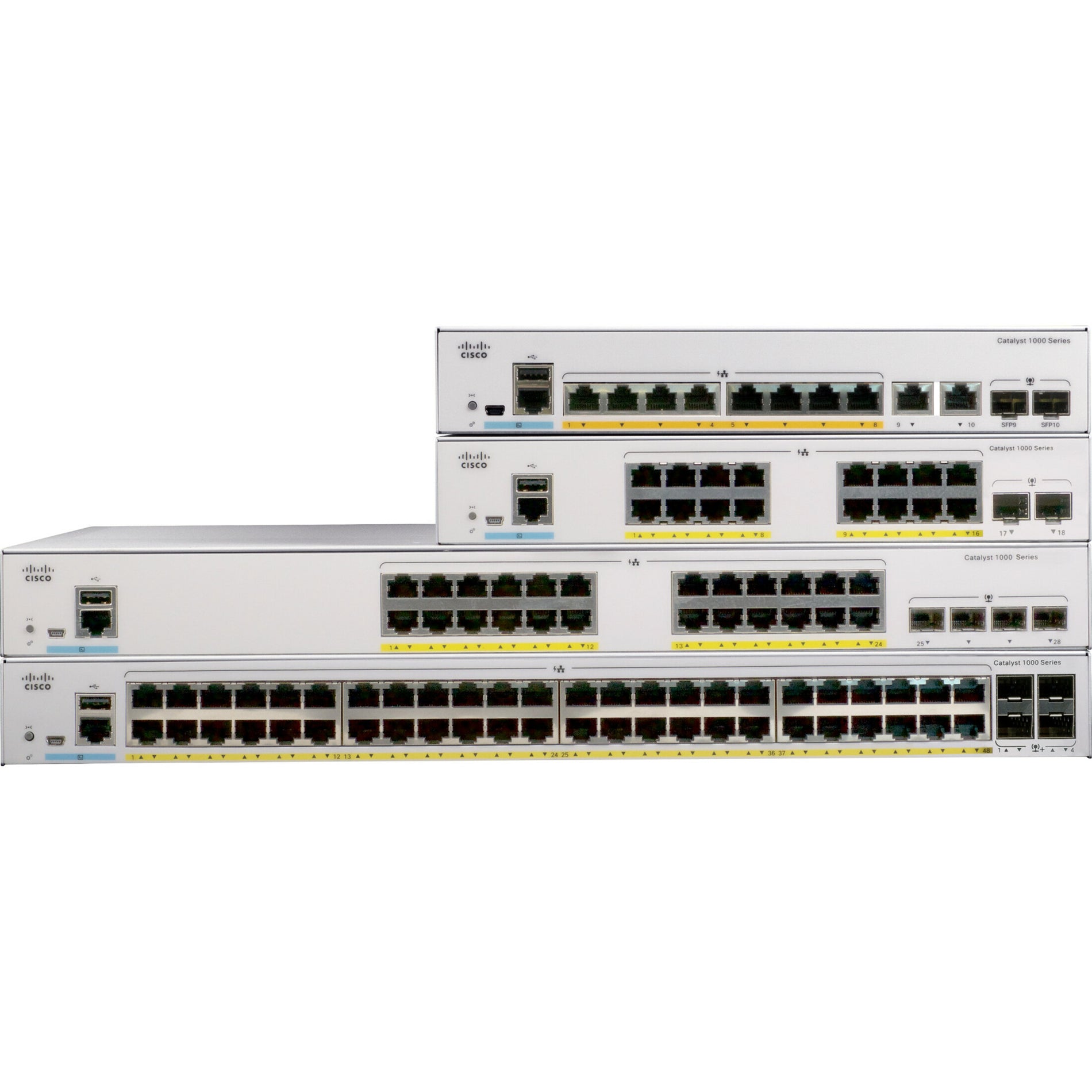 Cisco C1000-48P-4G-L Catalyst C1000-48P Ethernet Switch, 48 Ports, Gigabit Ethernet, PoE+, Power Supply