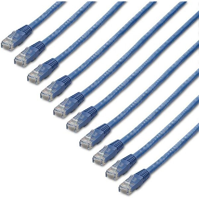 StarTech.com 1 ft. CAT6 Cable - 10 Pack - Blue CAT6 Ethernet Cords - Molded RJ45 Connectors - ETL Verified - 24 AWG (C6PATCH1BL10PK) (C6PATCH1BL10PK) Main image