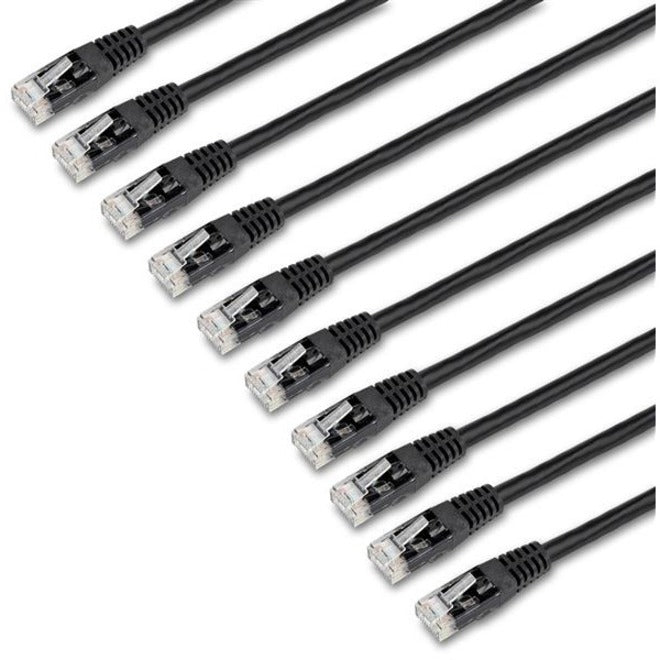 StarTech.com C6PATCH6BK10PK 6 ft. CAT6 Cable - 10 Pack, Black Ethernet Cords, Molded RJ45 Connectors, ETL Verified, 24 AWG
