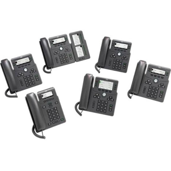 Cisco CP-6871-3PCC-K9= 6871 IP Phone, Corded/Cordless, Wi-Fi, Wall Mountable, Charcoal