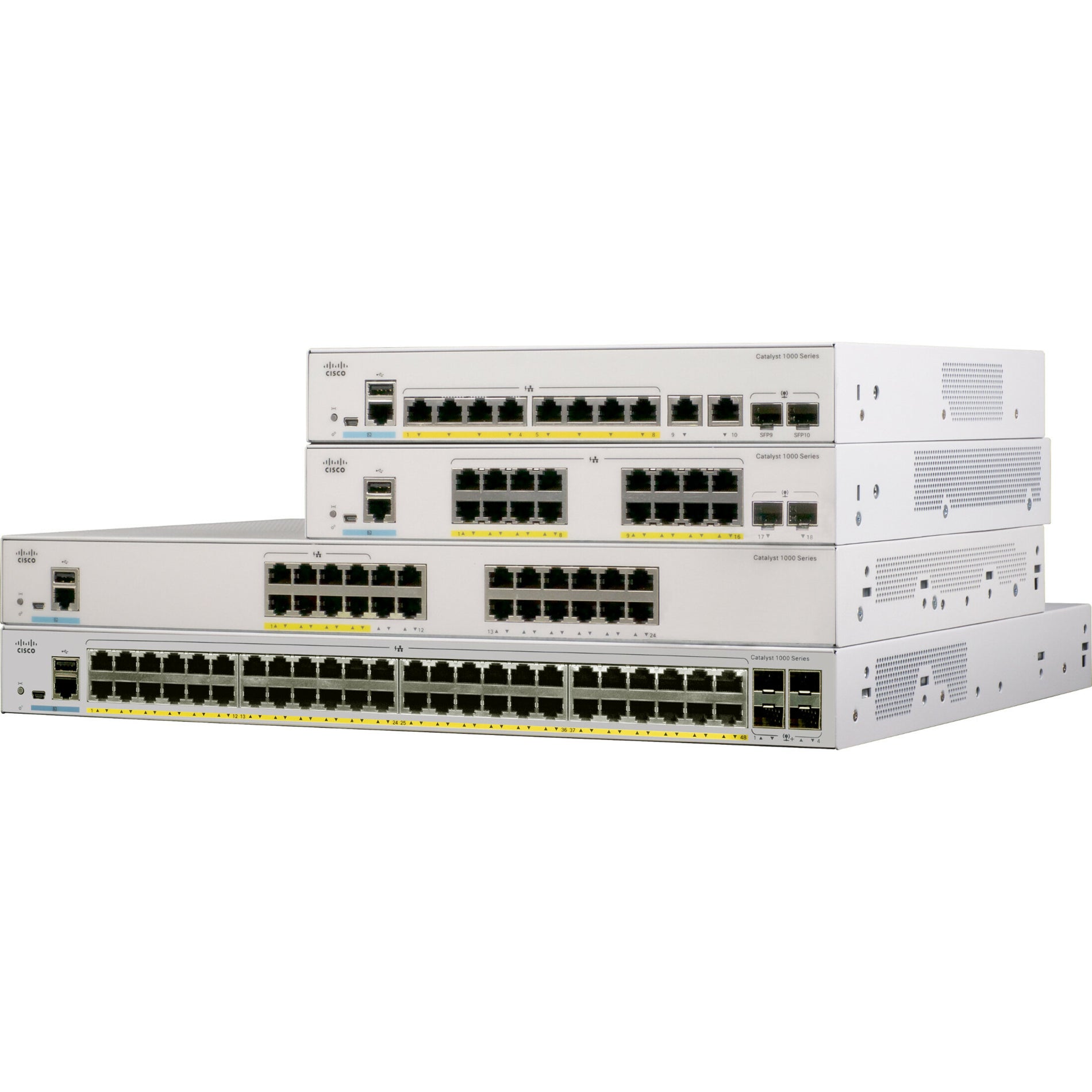 Cisco C1000-8P-2G-L Catalyst C1000-8P Ethernet Switch, 8 Gigabit Ethernet PoE+, 2 Gigabit Ethernet TP/SFP Combo
