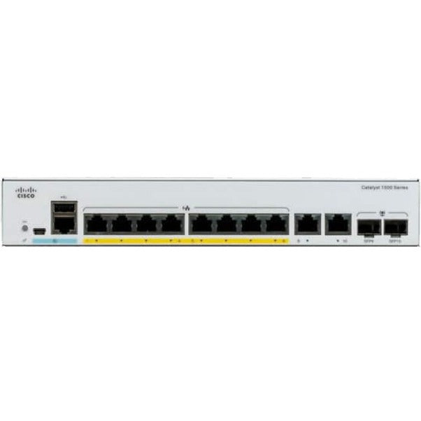 Cisco C1000-8T-2G-L Catalyst 1000 8 port GE, 2x1G SFP Ethernet Switch, Gigabit Ethernet, Lifetime Warranty, Rack-mountable