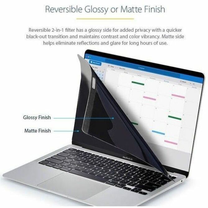 StarTech.com PRIVSCNMAC13 Privacy Screen Filter, 13in Laptop Matte or Glossy, Anti Blue Light, 30+/- Degree Viewing Angle
