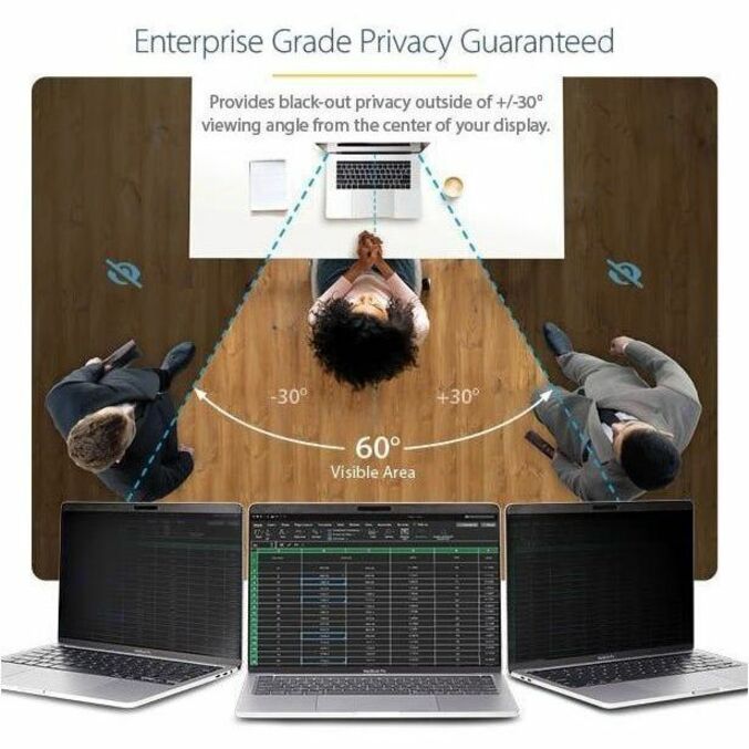 StarTech.com PRIVSCNMAC13 Privacy Screen Filter, 13in Laptop Matte or Glossy, Anti Blue Light, 30+/- Degree Viewing Angle