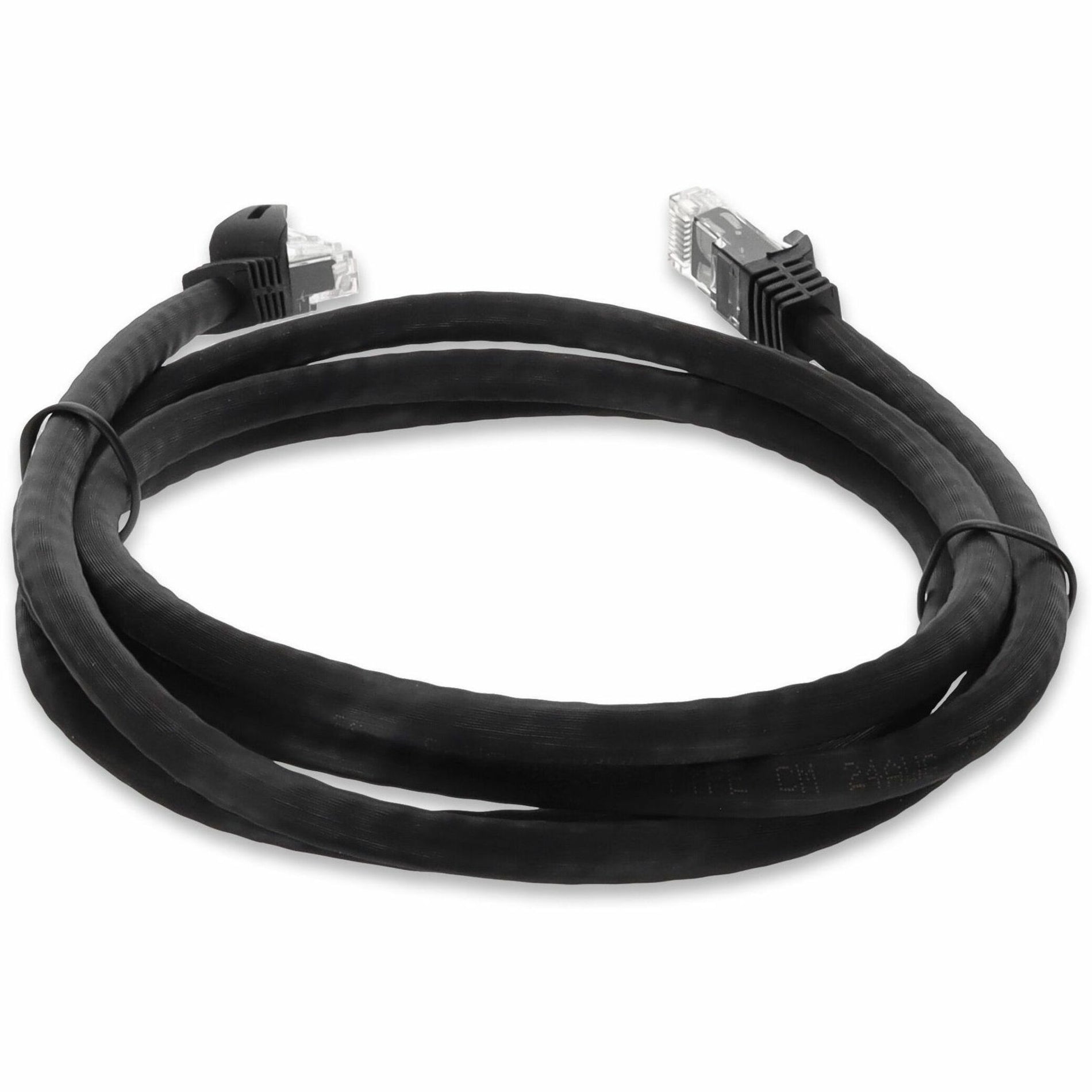 AddOn ADD-7FCAT6A-BK 7ft RJ-45 (Male) to RJ-45 (Male) Straight Black Cat6A UTP PVC Copper Patch Cable, Network Cable