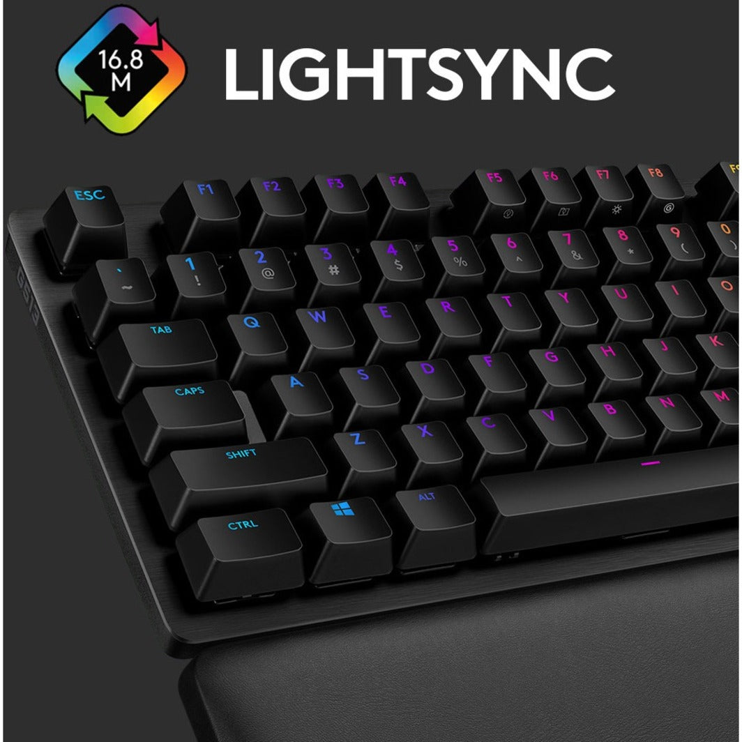 Logitech 920-009322 G513 Lightsync RGB Mechanical Gaming Keyboard, Tactile Brown Switches, Palm Rest
