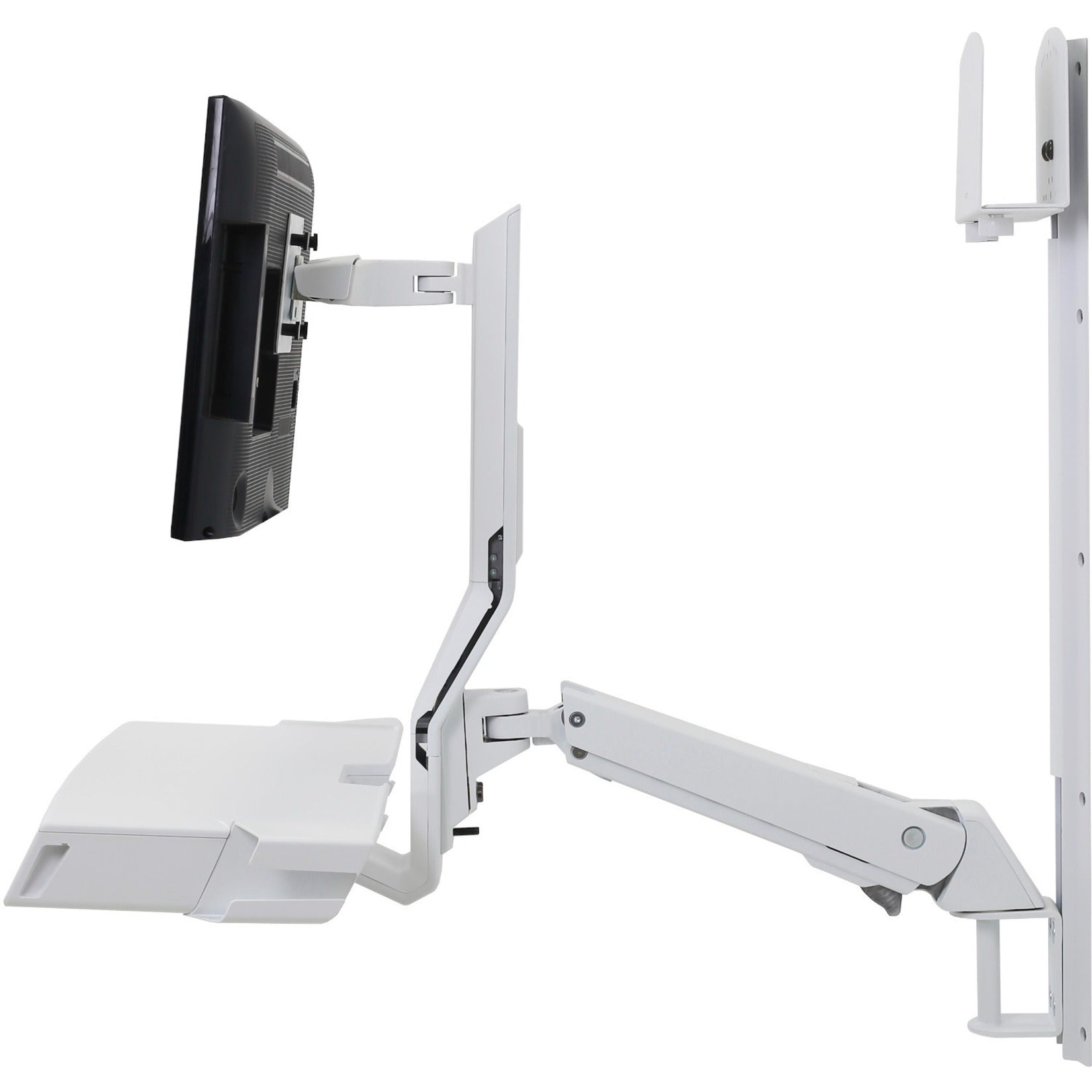 Ergotron 45-594-216 StyleView Wall Mount for Keyboard, Monitor, Bar Code Scanner, Mouse, CPU, Wrist Rest, LCD Display - White