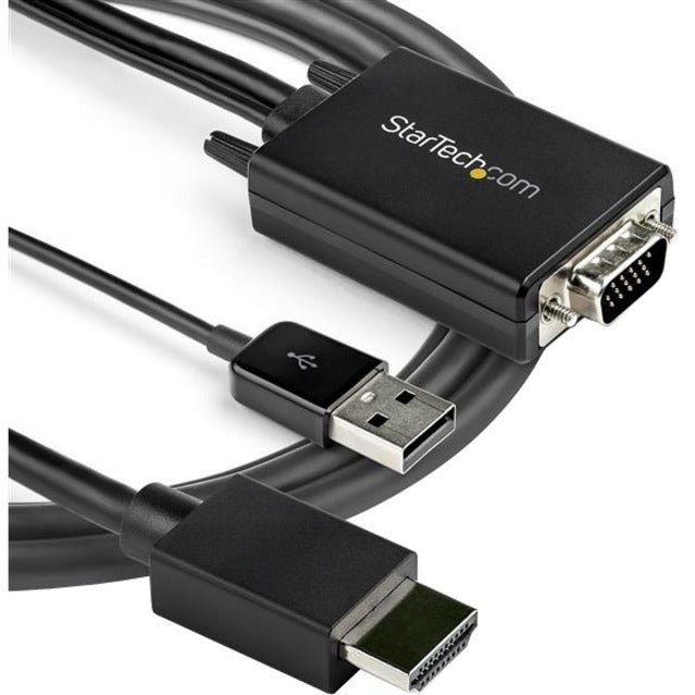 StarTech.com VGA2HDMM2M VGA to HDMI Adapter Cable - USB Powered - 1080p, 2 m (6.6 ft.), USB Audio Support