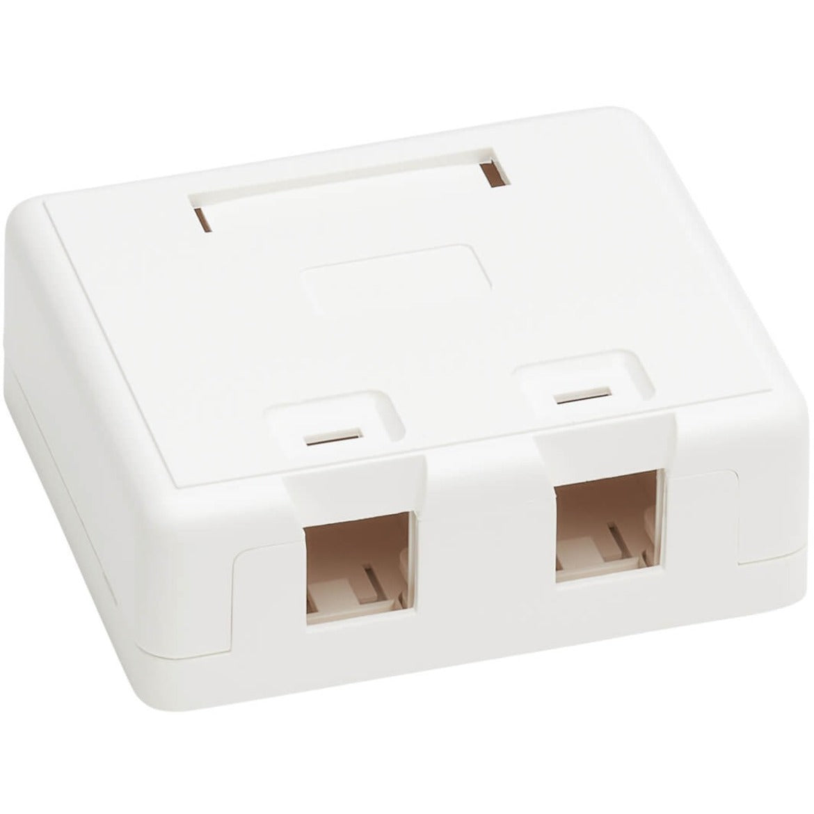Tripp Lite N082-002-WH Surface-Mount Box for Keystone Jacks - 2 Ports, White, TAA Compliant