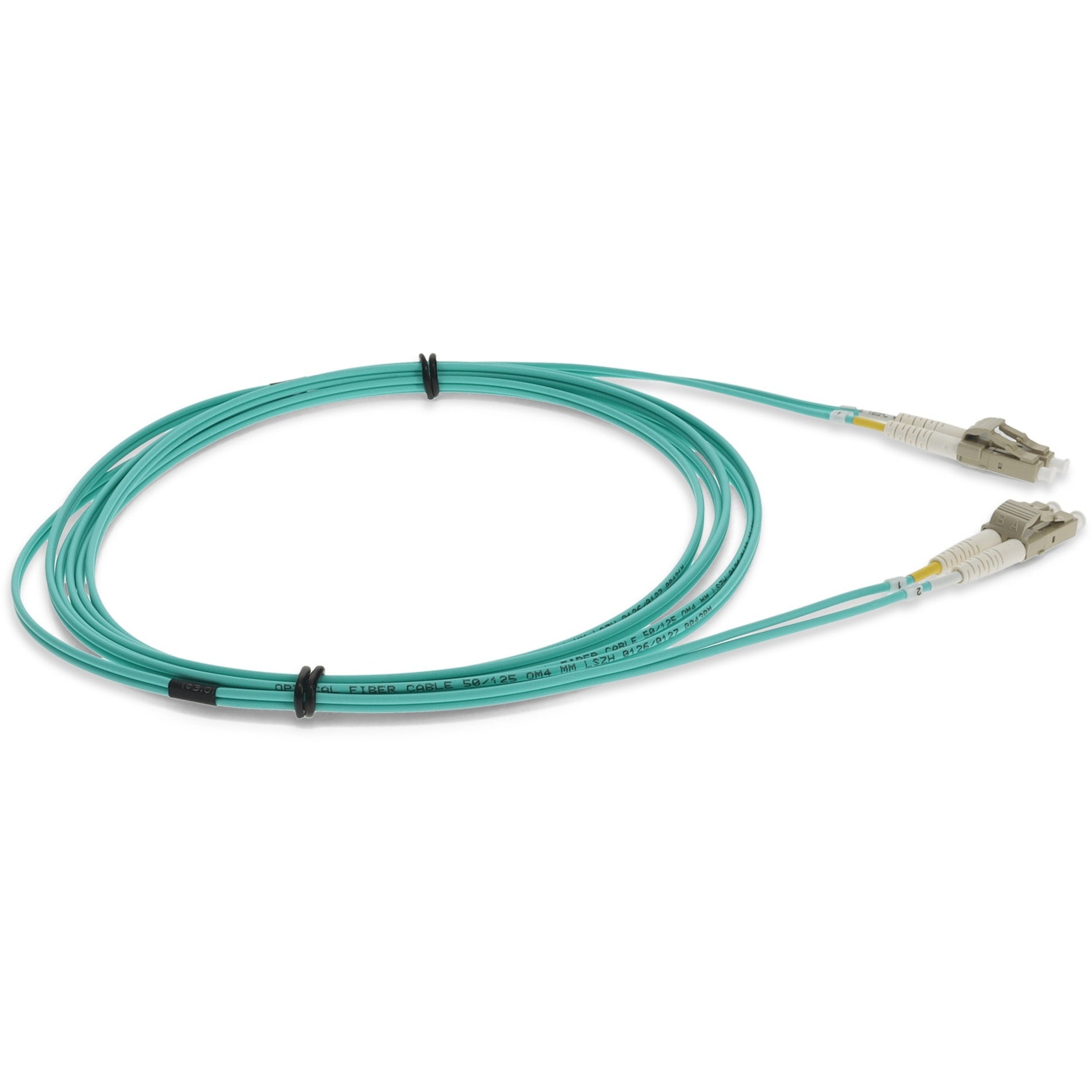 AddOn ADD-LC-LC-2M5OM4LZ Fiber Optic Duplex Patch Network Cable, 6.56 ft, Multi-mode, Aqua