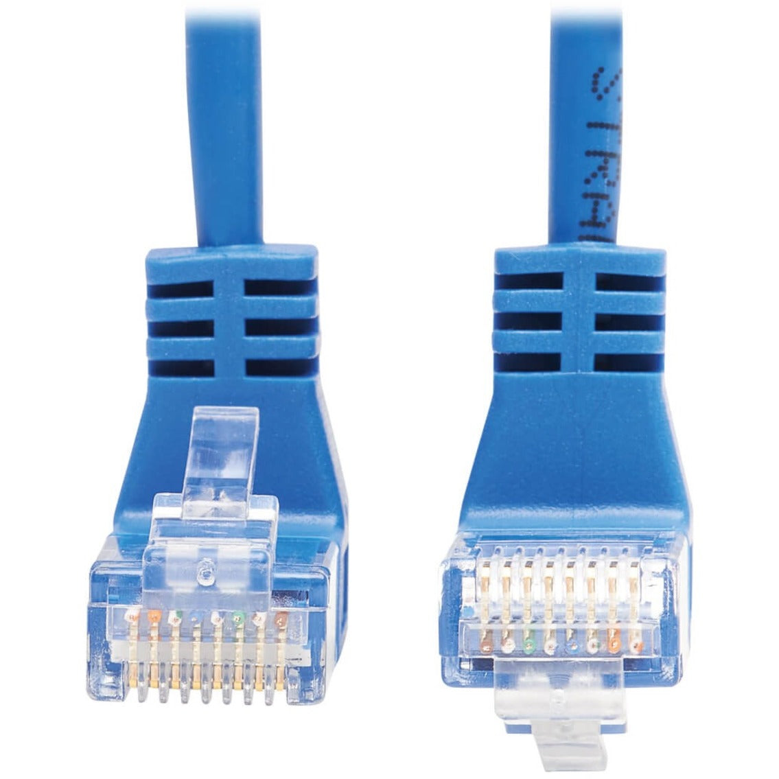 Tripp Lite N204-S01-BL-UD Cat.6 UTP Patch Network Cable, 1 ft, Molded, Down-angled Connector, 90° Angled Connector, Up-angled Connector, Bend Resistant, Stress Resistant