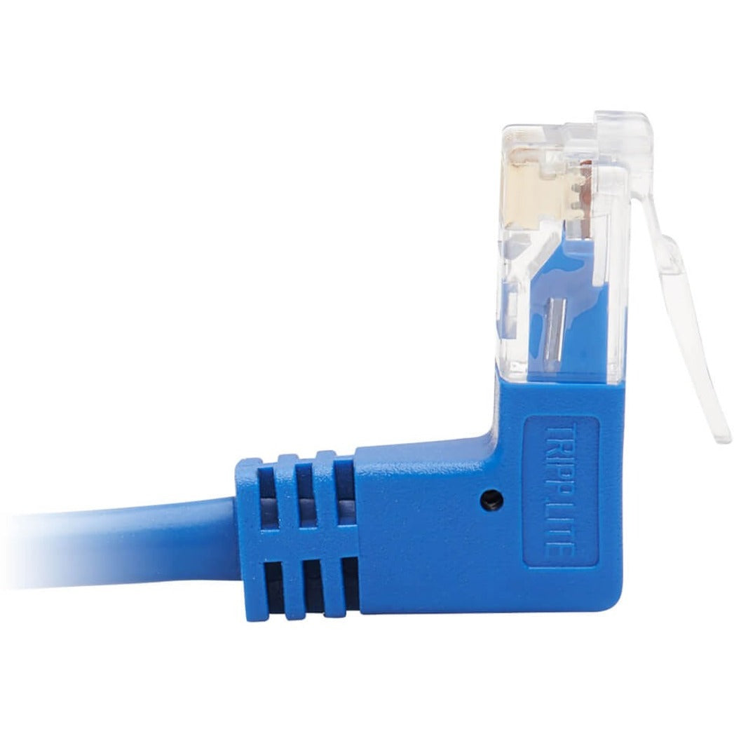 Tripp Lite N204-S01-BL-UP Cat.6 UTP Patch Network Cable, 1 ft, Molded, Stranded, Right-angled Connector, 90° Angled Connector, Up-angled Connector, Bend Resistant, Stress Resistant