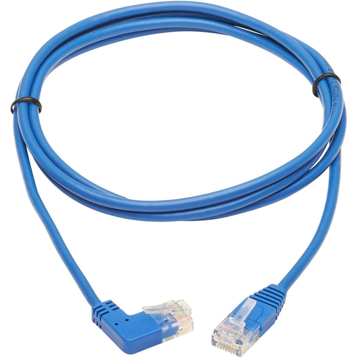 Tripp Lite N204-S05-BL-RA Cat.6 UTP Patch Network Cable, 5 ft, Bend Resistant, Stress Resistant, Molded, Stranded, Right-angled Connector, 90° Angled Connector