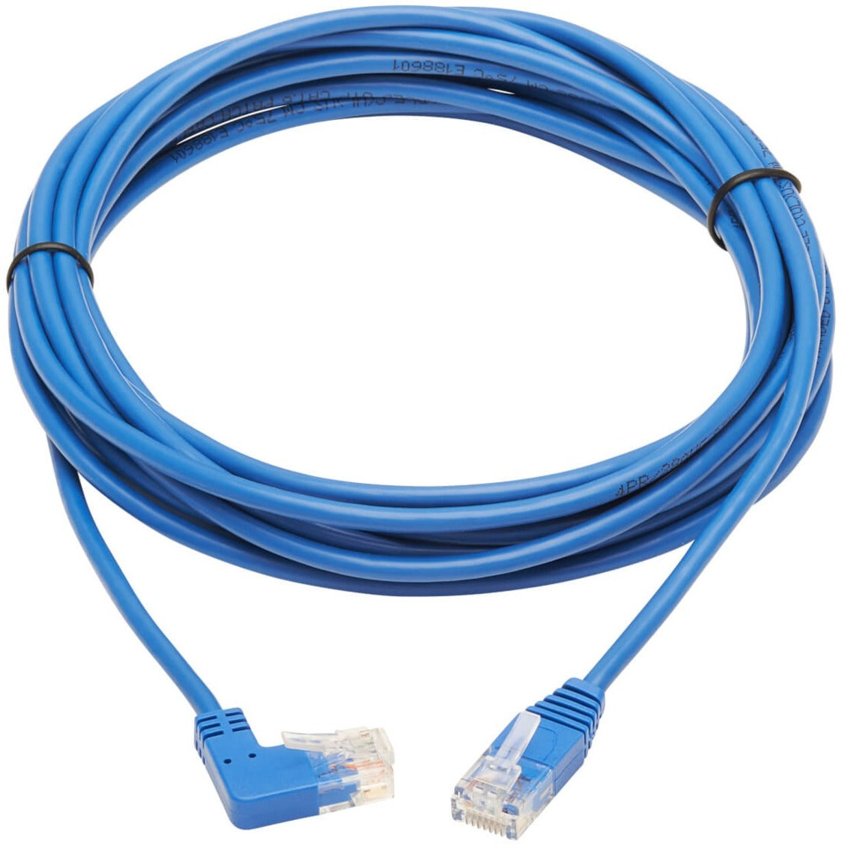 Tripp Lite N204-S15-BL-RA Cat.6 UTP Patch Network Cable, 15 ft, Molded, 90° Angled Connector, Blue