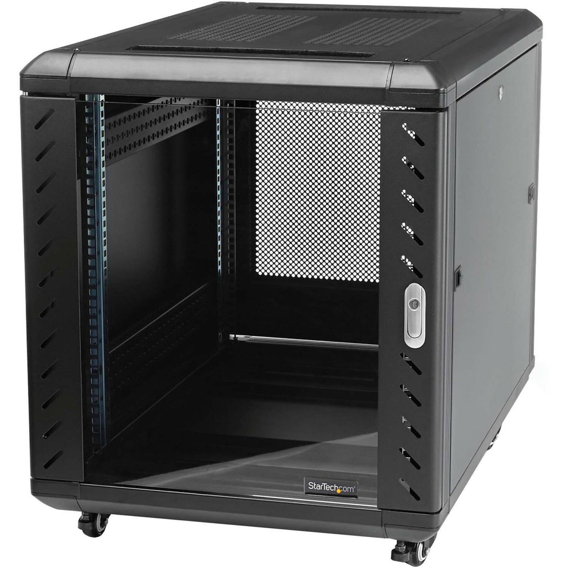 StarTech.com RK1536BKF 15U Server Rack Cabinet - Includes Casters and Leveling feet - 32 in. Deep, Floor Standing, Black