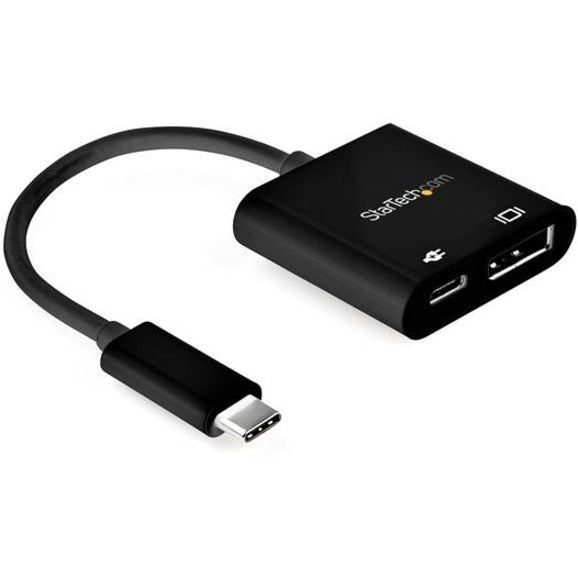 StarTech.com CDP2DP14UCPB USB-C to DisplayPort Adapter - Power Delivery - 8K 30Hz, Active, Black