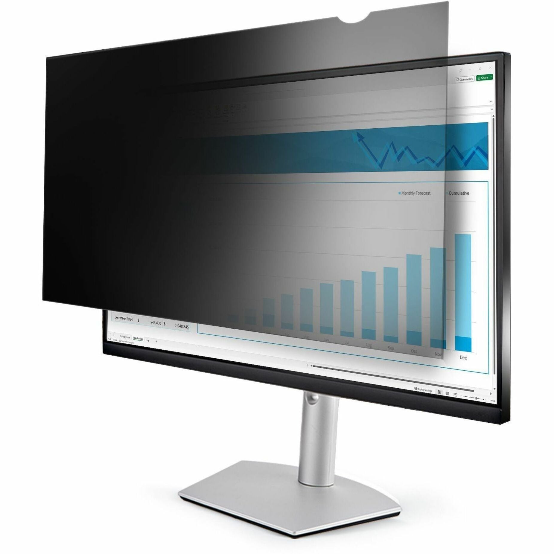 StarTech.com PRIVSCNMON27 Monitor Privacy Screen - 27 in. Universal, Matte or Glossy, Blue Light Reduction, Confidentiality Screen Filter