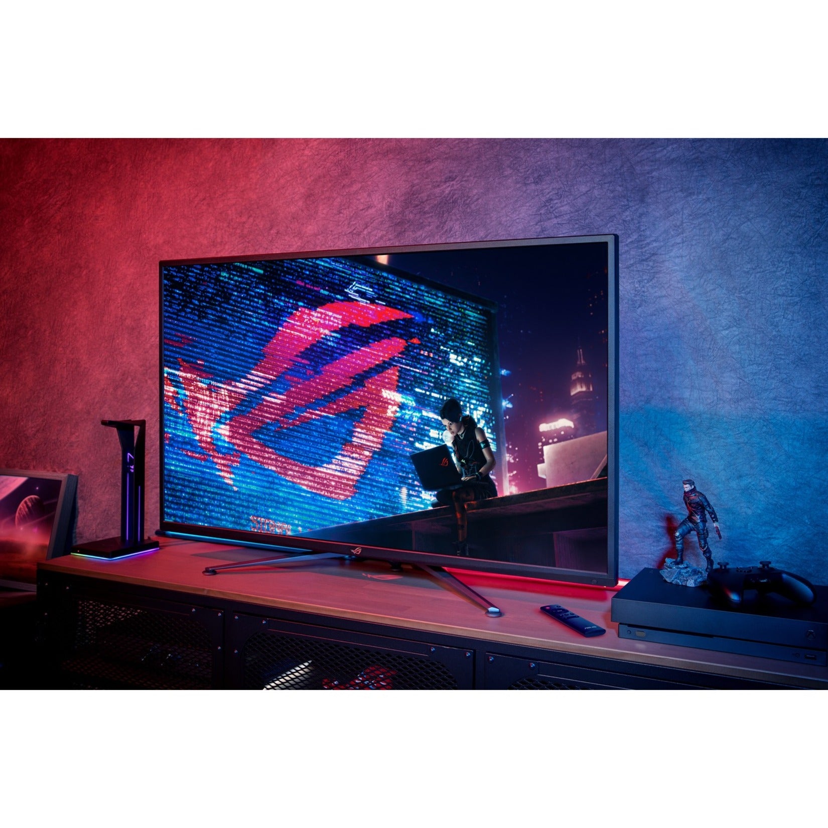 Asus ROG ' Swift `PG43UQ Widescreen Gaming LCD Monitor, 43" 4K HDR, 120Hz Refresh Rate, G-sync Compatible