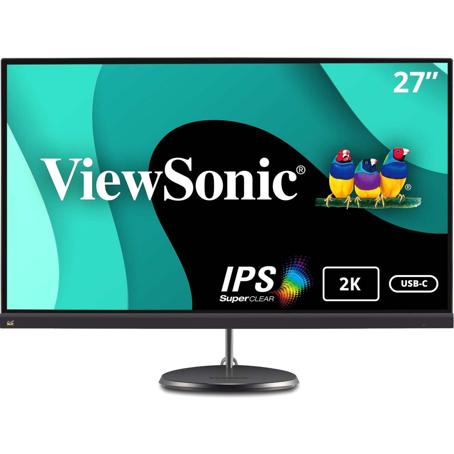 ViewSonic VX2785-2K-MHDU 27" Slim Profile USB-C Quad HD Monitor, 2560 x 1440 Resolution, FreeSync