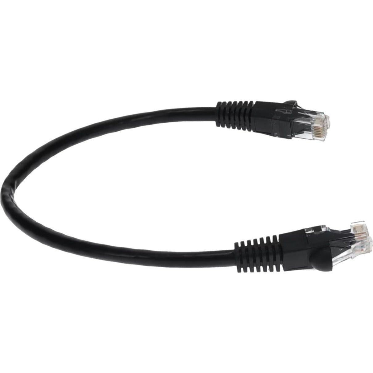 AddOn ADD-7FCAT6-BK 7ft RJ-45 (Male) to RJ-45 (Male) Straight Black Cat6 UTP PVC Copper Patch Cable, Network Cable