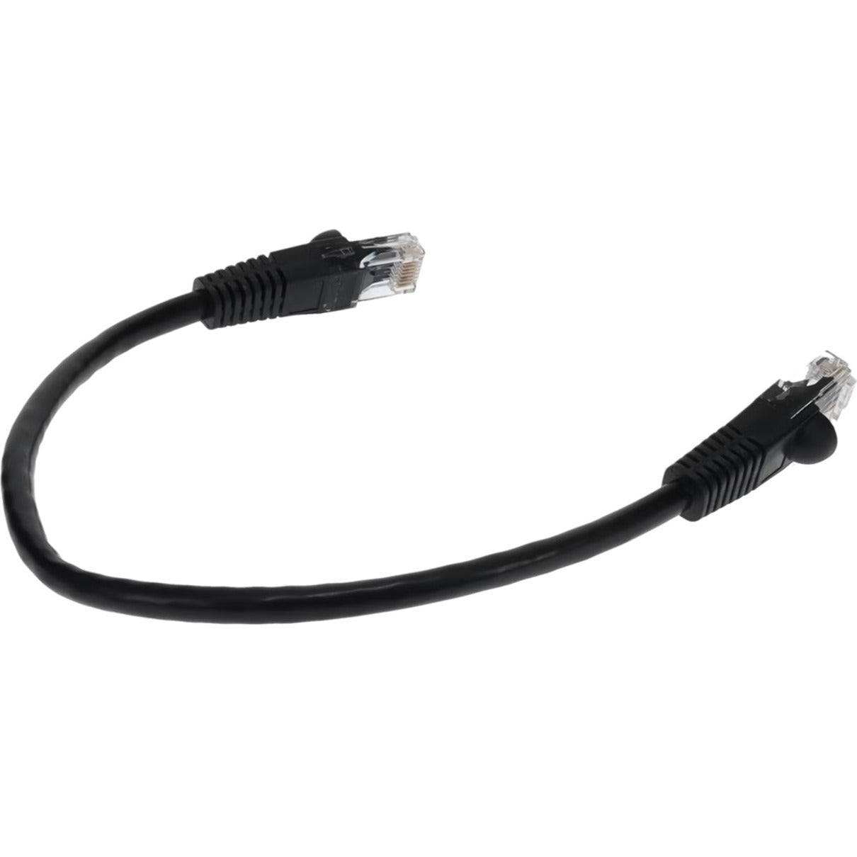 AddOn ADD-7FCAT6-BK 7ft RJ-45 (Male) to RJ-45 (Male) Straight Black Cat6 UTP PVC Copper Patch Cable, Network Cable