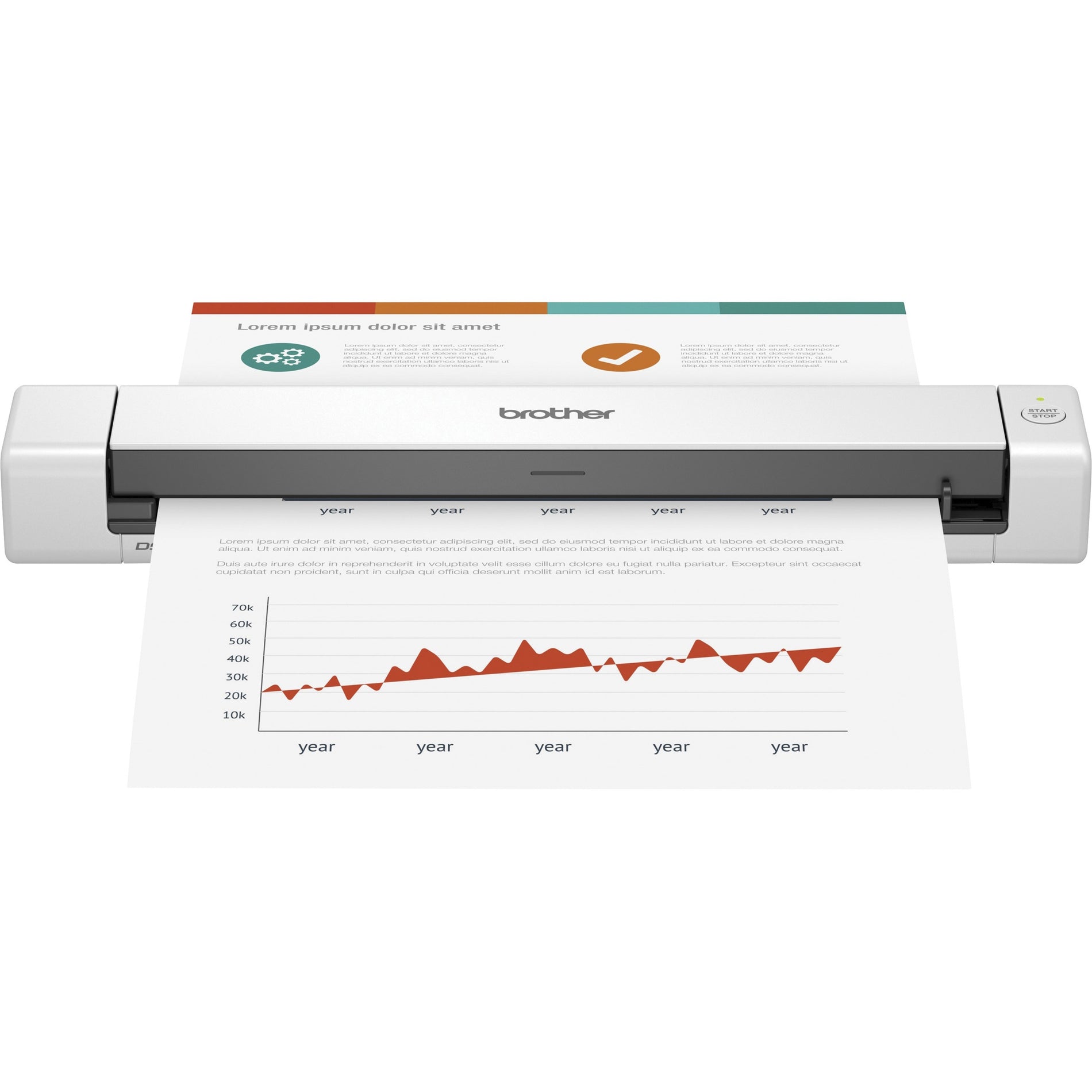 Brother DS-640 Compact Mobile Document Scanner - Scan Color, 600 dpi Optical
